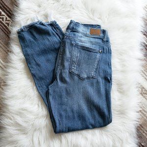 JUDY BLUE ANKLE RAW HEM SKINNY FIT CROPPED JEANS SZ 11 30